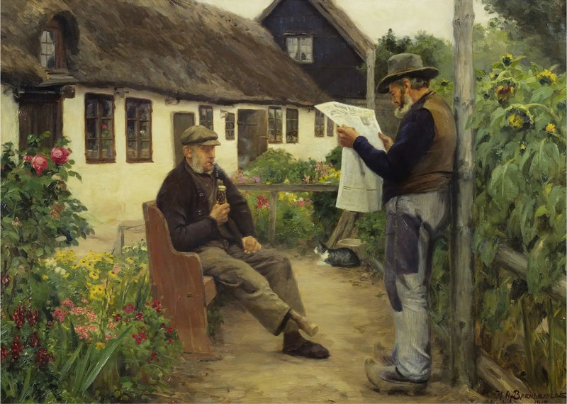 Leyendo las noticias del periódico - H. A. Brendekilde