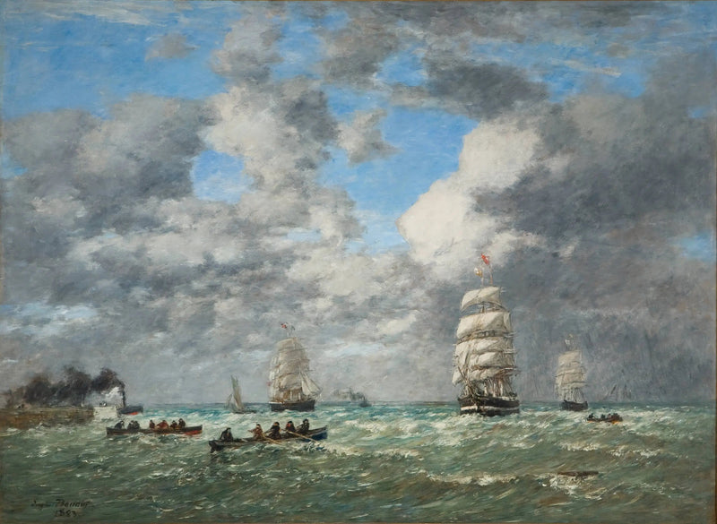 Al salir del puerto de Le Havre - Eugène Boudin