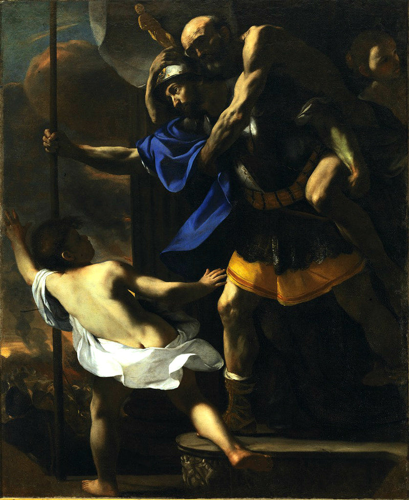 Enée, Anquises y Ascanio huyendo de Troya - Mattia Preti