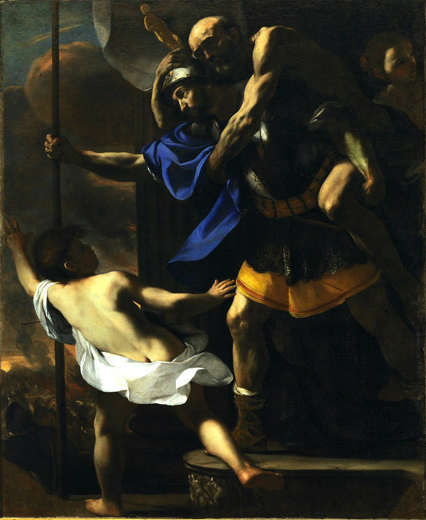 Enée, Anquises y Ascanio huyendo de Troya - Mattia Preti