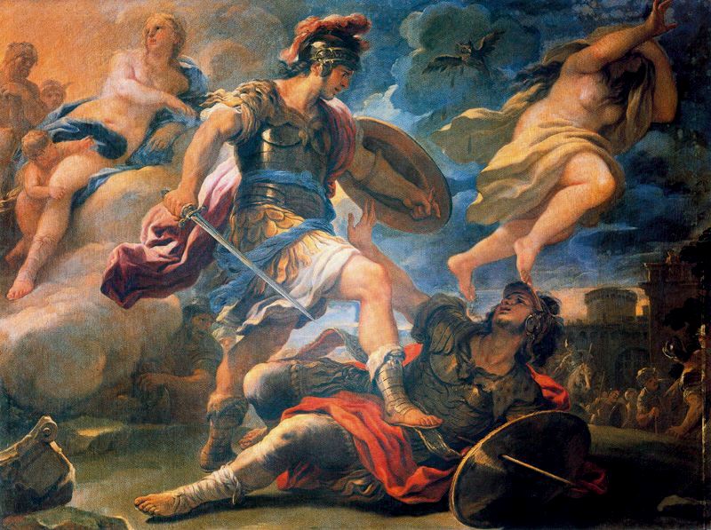 Eneas y Turno - Luca Giordano