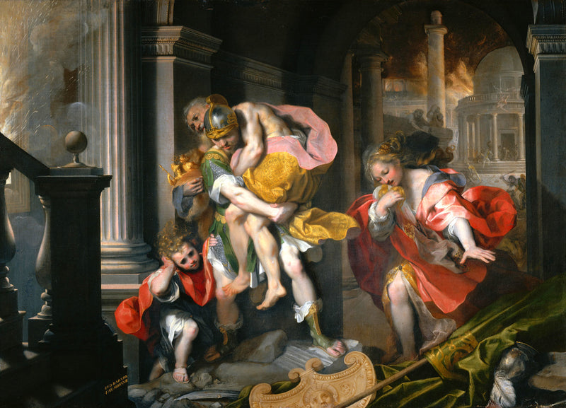 Eneas huyendo de Troya - Federico Barroci