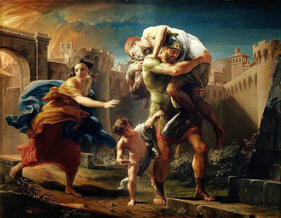 Eneas huye de Troya - Pompeo Batoni