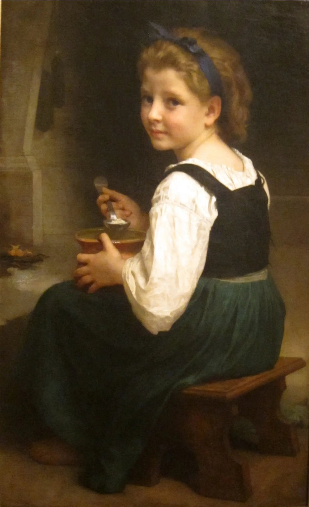 Enfant à la tasse de lait - Bouguereau image 1 copie peinte à la main à l’huile