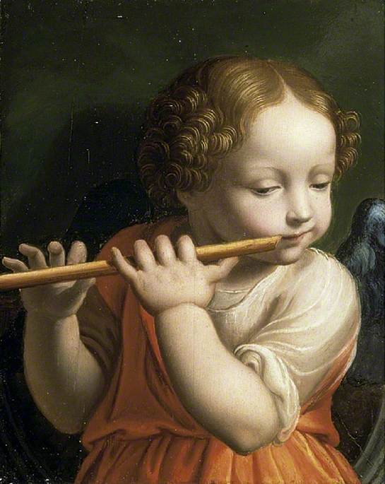 Niño ángel tocando la flauta - Bernardino Luini