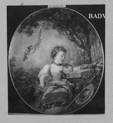 niño en el pozo en un jardín - François Boucher