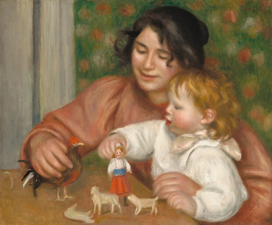 Niño con juguetes - Gabrielle y el hijo del artista, Jean - Pierre-Auguste Renoir