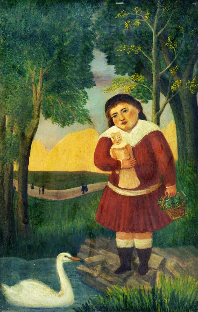 Niño con una muñeca en un paisaje - Henri Rousseau