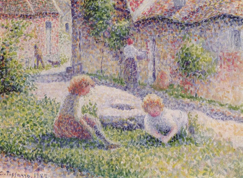 Niños en la granja - Camille Pissarro