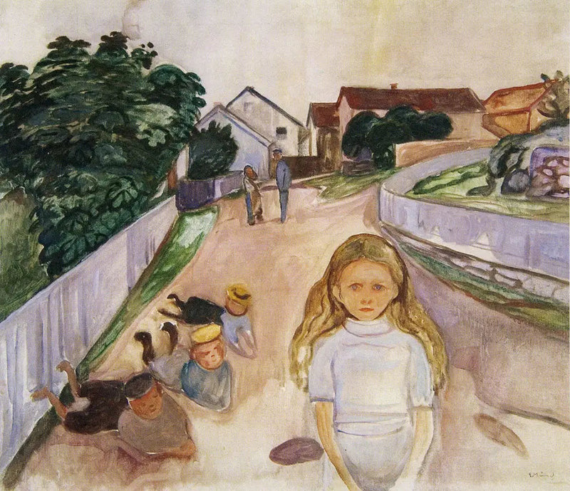 Niños jugando en la calle en Åsgårdstrand - Edvard Munch