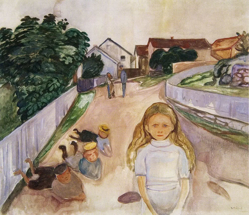 Niños jugando en la calle en Åsgårdstrand - Edvard Munch
