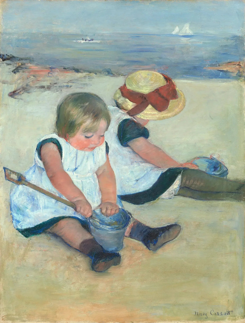Niños jugando en la playa - Mary Cassatt