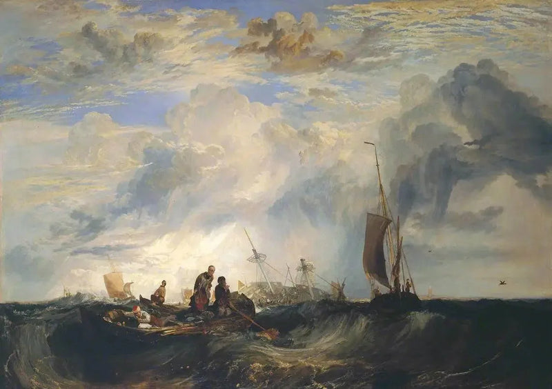 Entrada del Mosa: Comerciante de Naranjas en la Barra, Desmoronándose; Iglesia de Brill orientada al S. E. por S., Masensluys E. por S. - J. M. W. Turner
