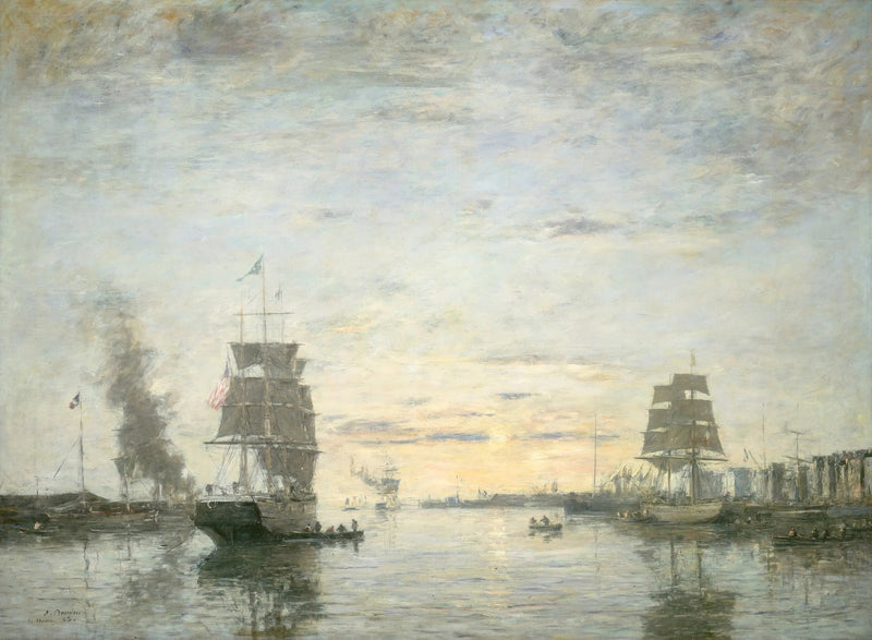 Entrada del puerto de Le Havre - Eugène Boudin