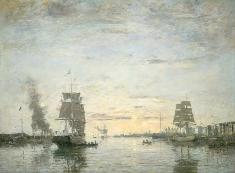 Entrada del puerto de Le Havre - Eugène Boudin