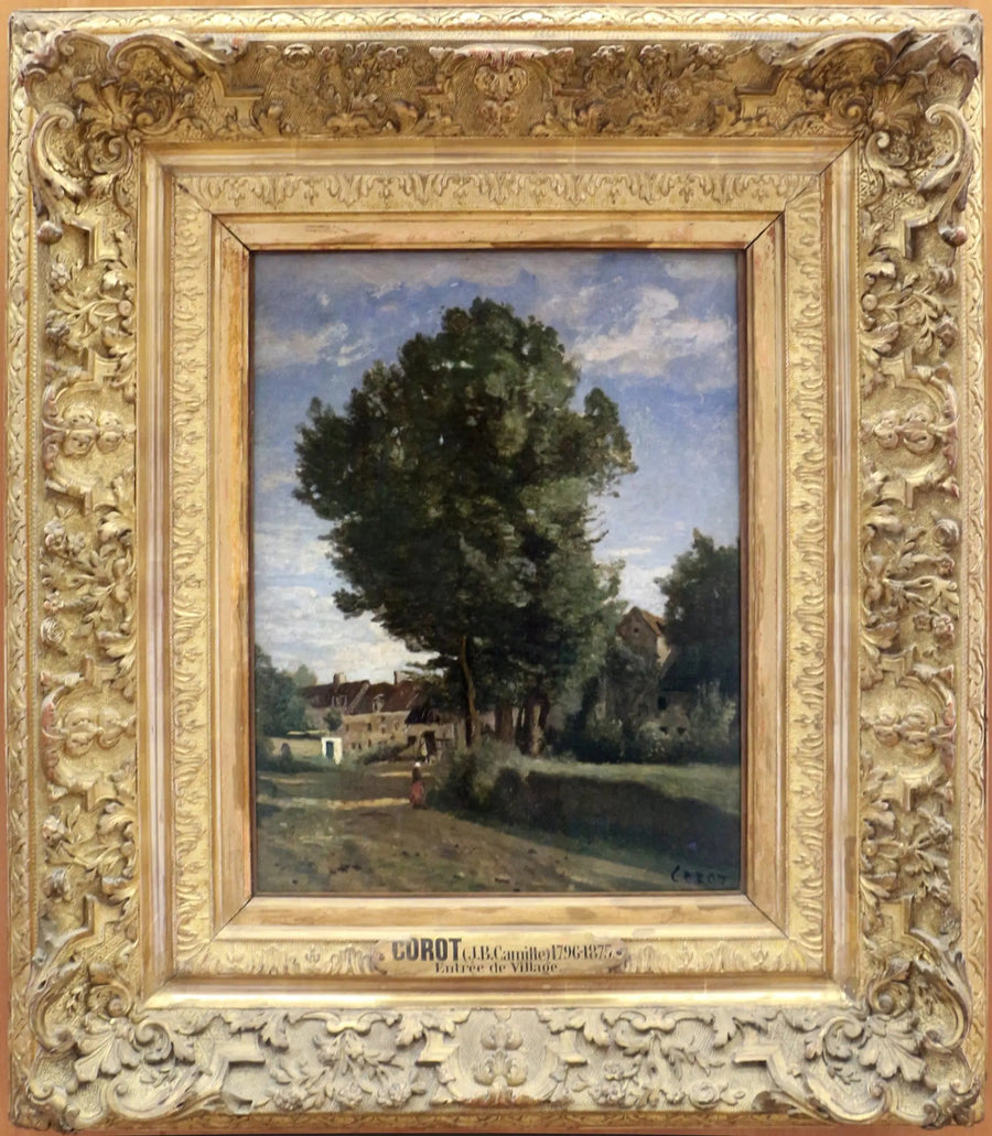 Entrada del pueblo - Jean-Baptiste Camille Corot
