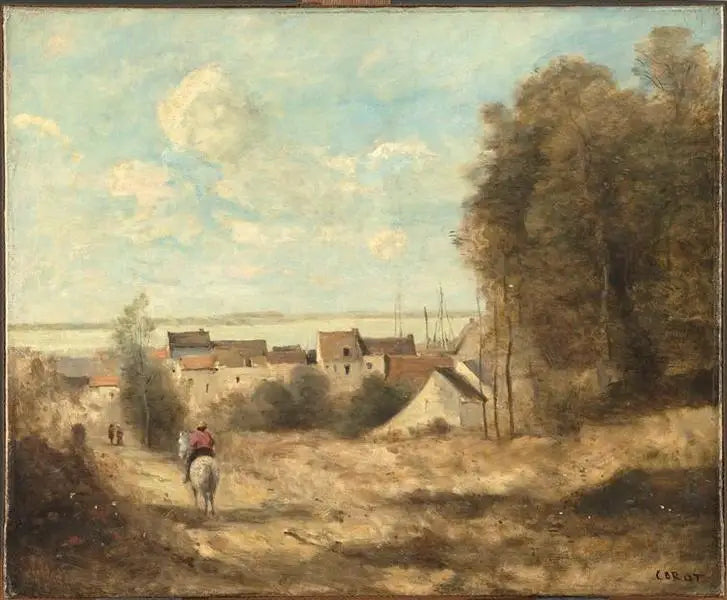 Entrada del pueblo - Jean-Baptiste Camille Corot