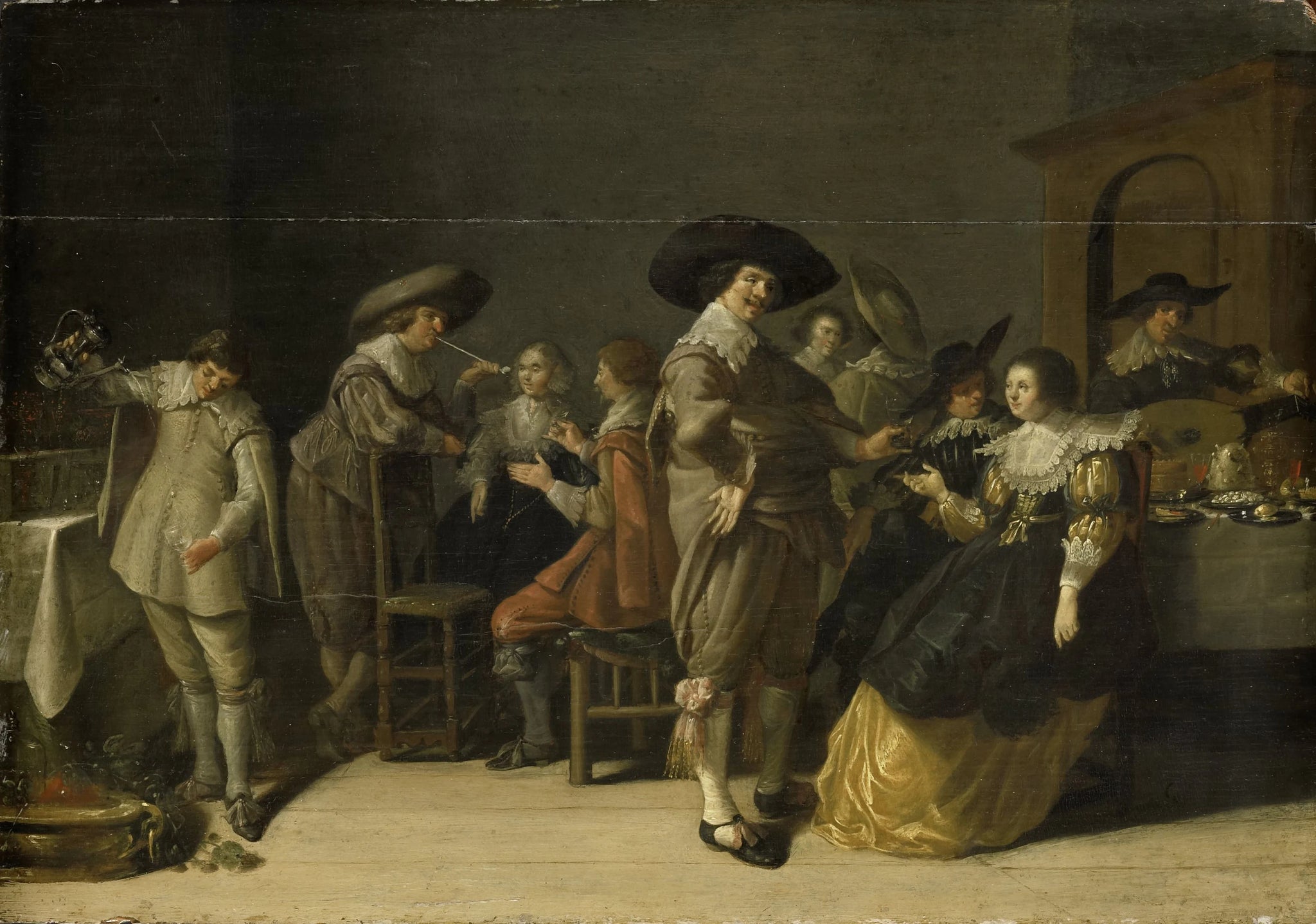 Entreprise distinguée dans une salle - Artiste inconnu du Rijksmuseum