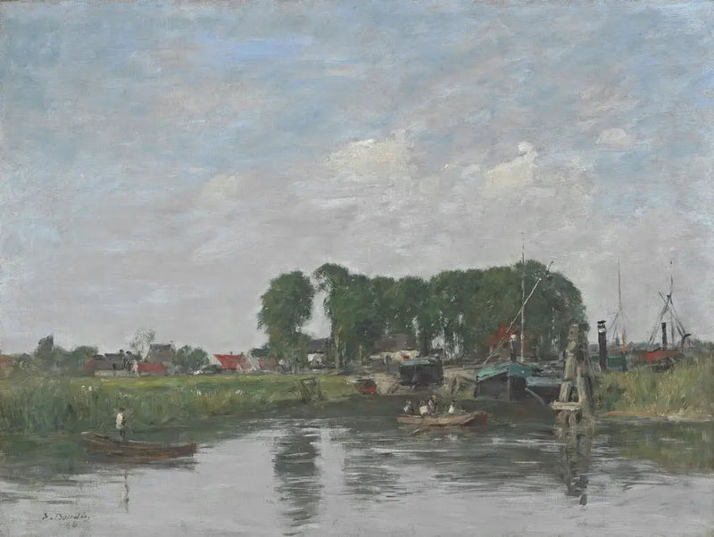 Alrededores de Dordrecht. Taller de reparación de barcos - Eugène Boudin