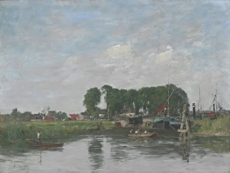 Alrededores de Dordrecht. Taller de reparación de barcos - Eugène Boudin