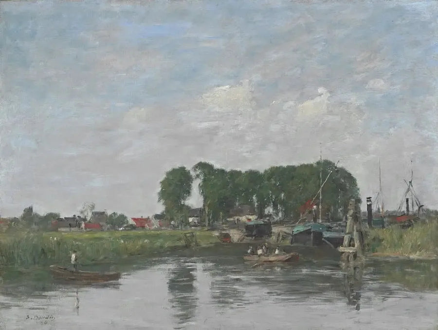 Alrededores de Dordrecht. Taller de reparación de barcos - Eugène Boudin