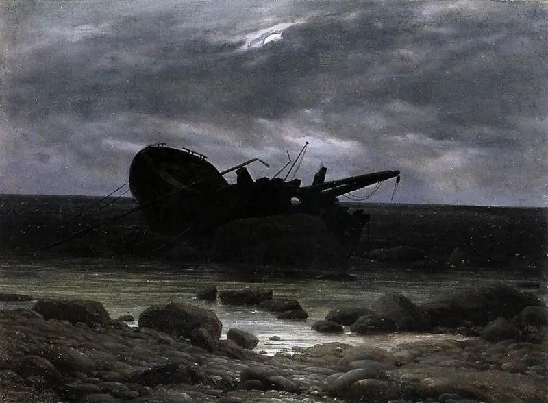 Esqueleto a la luz de la luna - Caspar David Friedrich