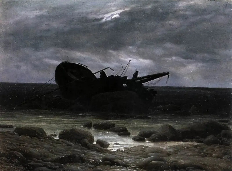 Esqueleto a la luz de la luna - Caspar David Friedrich
