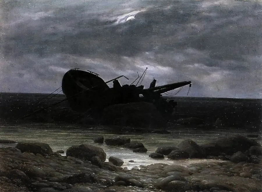 Esqueleto a la luz de la luna - Caspar David Friedrich