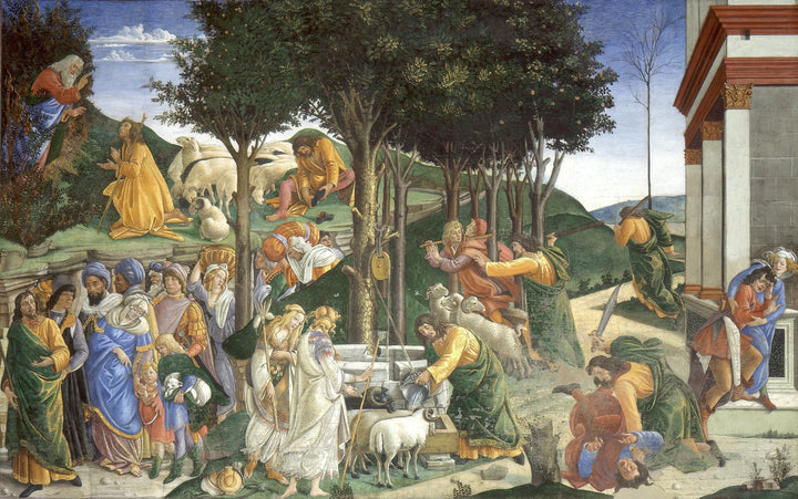 Las pruebas y la vocación de Moisés, 1481-1482 - Sandro Botticelli