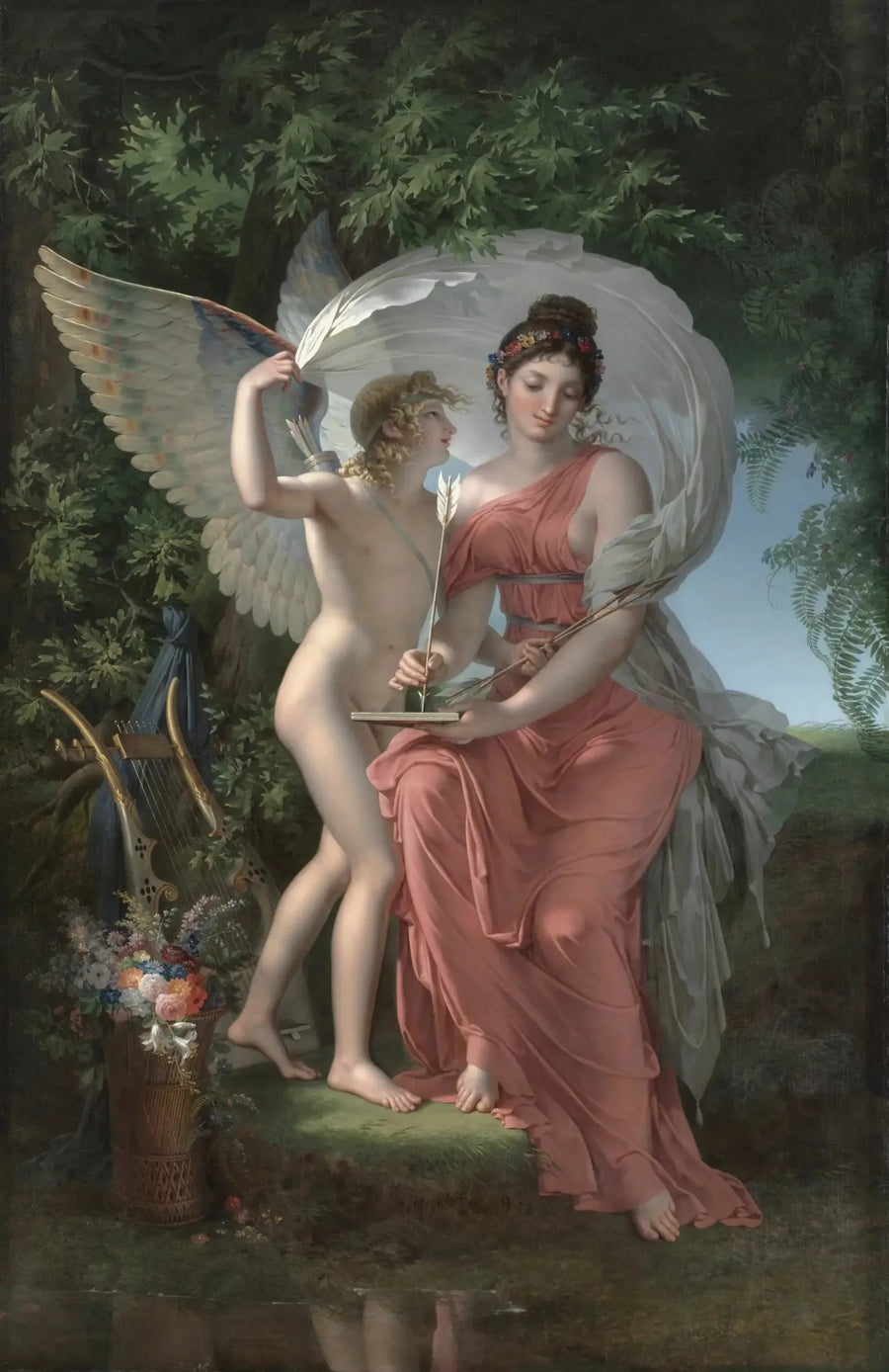 Erato, musa que preside a la poesía lírica - Charles Meynier