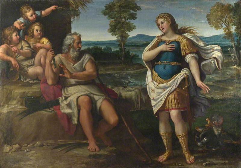 Erminia se refugia con los pastores - Annibale Carracci