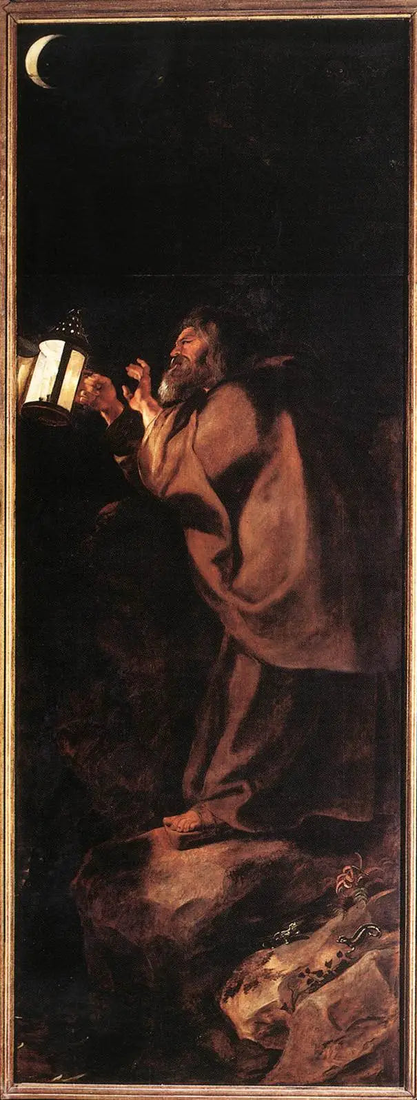 Ermitaño con una lámpara - Peter Paul Rubens
