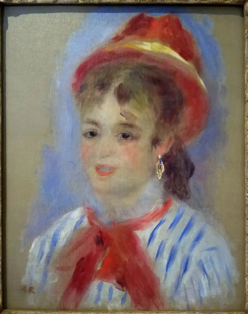 Estelle con sombrero rojo - Pierre-Auguste Renoir