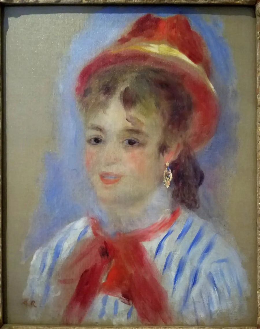 Estelle con sombrero rojo - Pierre-Auguste Renoir