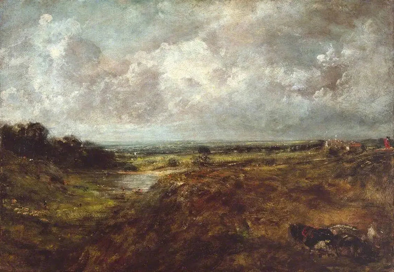 Estanque de Branch Hill, Hampstead Heath, con una carreta y carreteros - John Constable