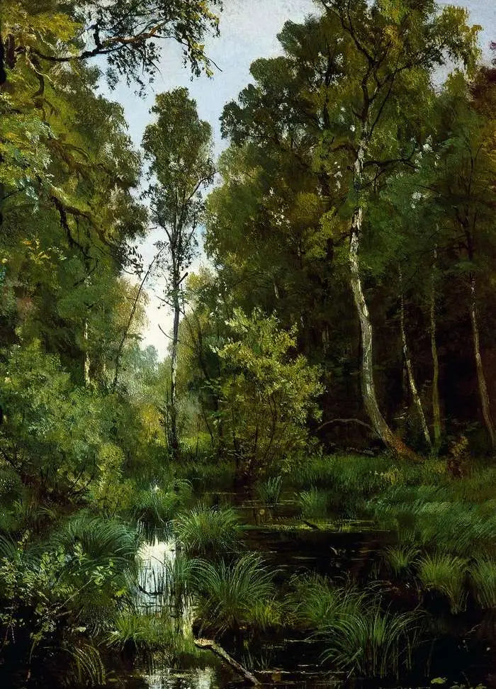 Estanque invadido por la vegetación en el borde del bosque. Siverskaya - Ivan Chichkine