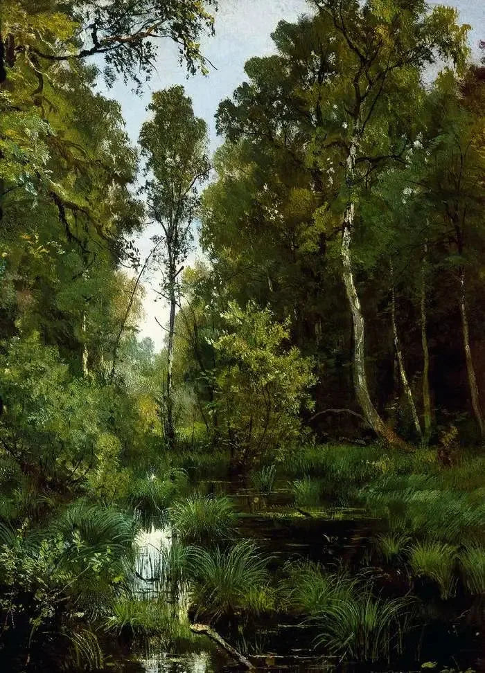 Estanque invadido por la vegetación en el borde del bosque. Siverskaya - Ivan Chichkine