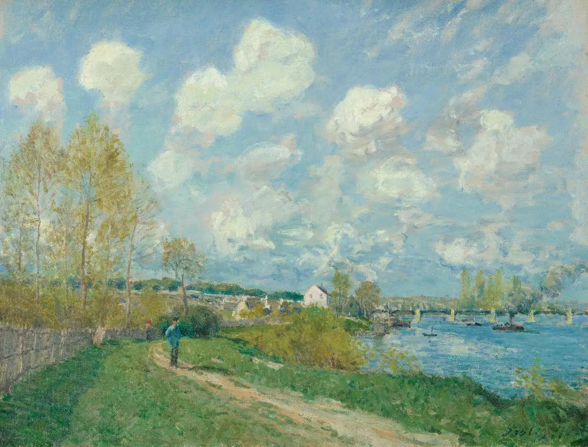 Été à Bougival - Alfred Sisley image 1 reproduction de peinture à l’huile