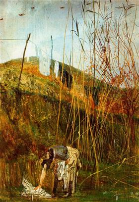 Extender la ropa. Pintura mural de Falconiera - Giovanni Boldini