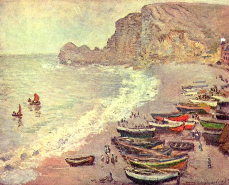 Étretat: la playa y la puerta de Amont - Claude Monet