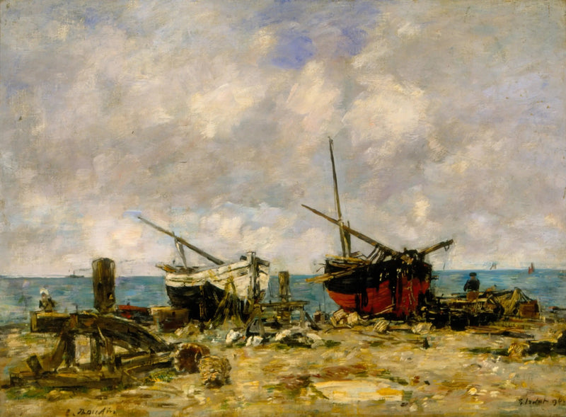 Étretat - Barcos varados - Eugène Boudin