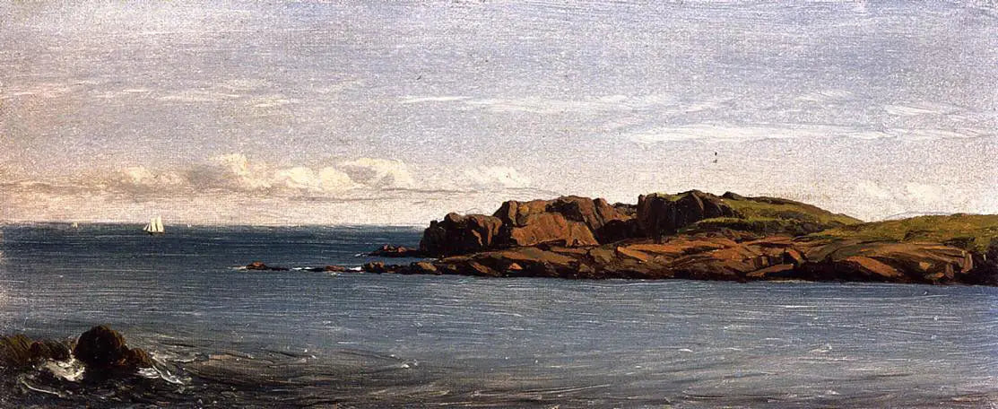 Étudier sur la côte du Massachusetts - Sanford Robinson Gifford image 1 copie peinte à la main à l’huile