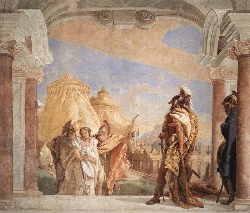 Eurybates y Talthybios llevan a Briseida a Agamenón - Giovanni Battista Tiepolo