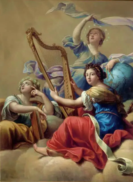 Euterpe, Érato y Urano - Pierre Mignard