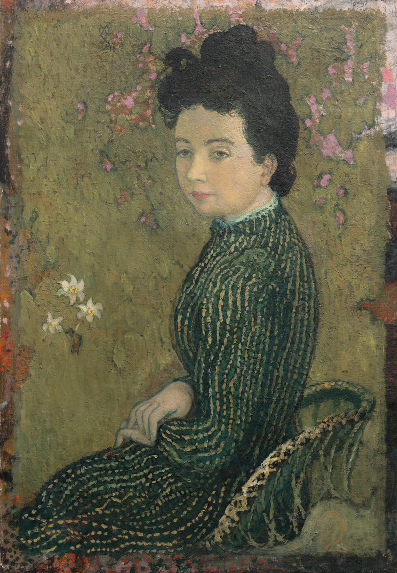 Eva Meurier en vestido verde - Maurice Denis