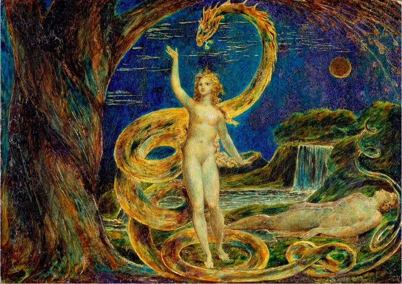 Eva tentada por la serpiente - William Blake