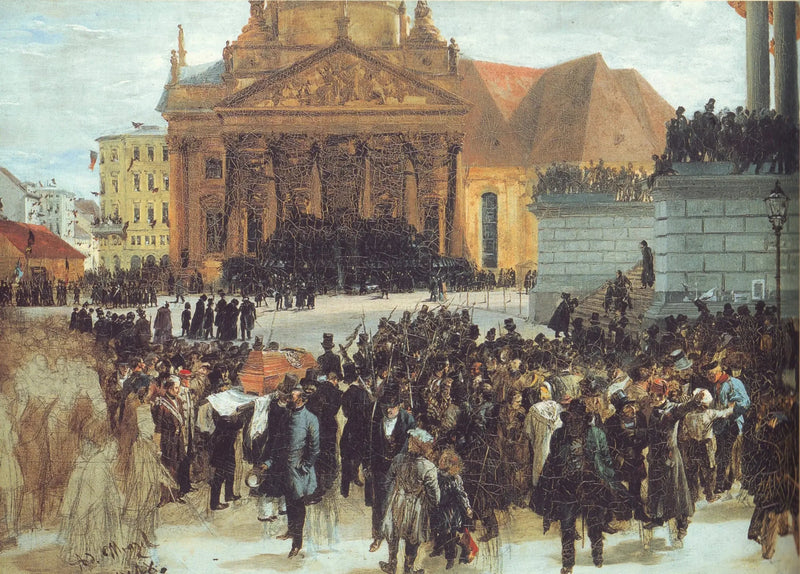Exposición de los muertos de marzo - Adolph von Menzel