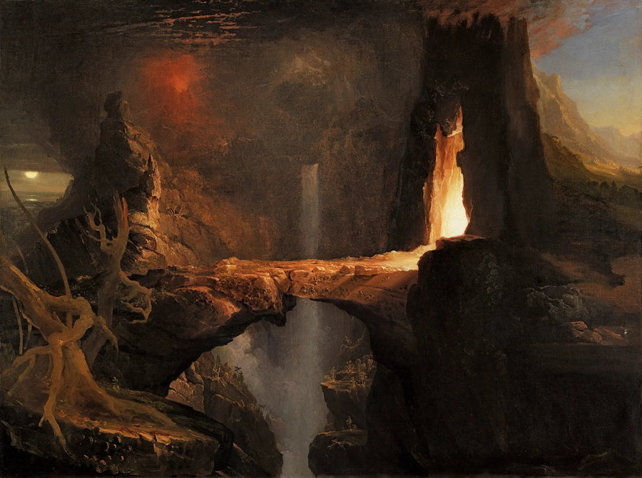 Expulsión: Luna y Luz del Fuego - Thomas Cole