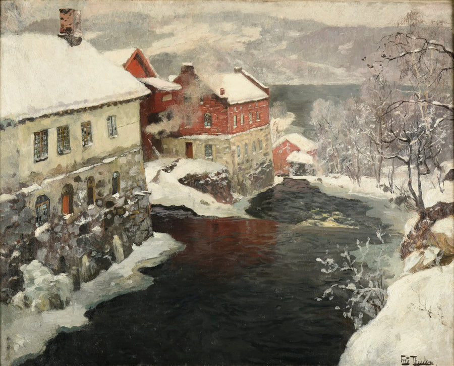 Fabricado en Noruega, los dos molinos del río Mesma - Frits Thaulow
