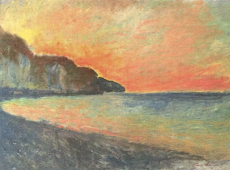 Acantilado en Pourville, sol poniente - Claude Monet